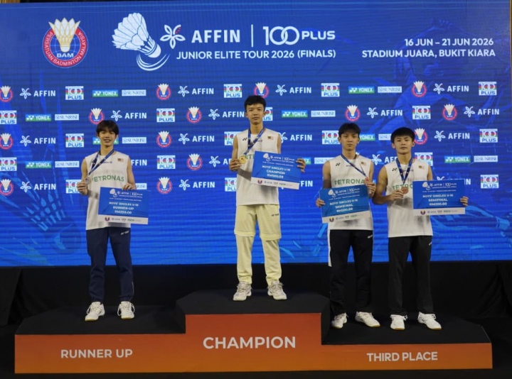 The junior shuttlers dominated the podium in boys’ singles.